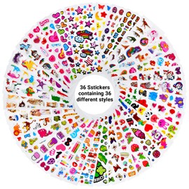 Habett 3D Stickers for Kids & Toddlers, 920+ 3D Puffy Stickers 36 Different Sheets Including Animals, Letters, Numbers, Dinosaurs, Cars and More for Boys, Girls, Teachers, Reward, Craft Scrapbooking