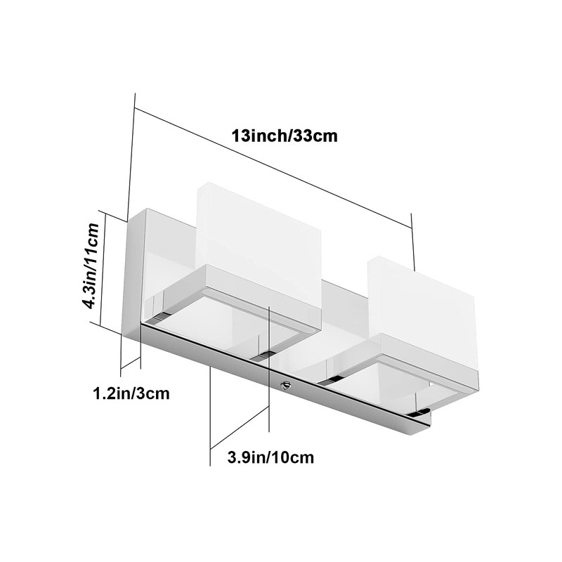 Tipace LED Dimmable Bathroom Lights Modern 2 Lights Vanity Light