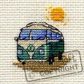 Mouseloft Mini Cross Stitch Kit - Green VW Camper Van, Stitchlets Collection