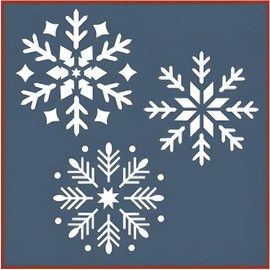 Snowflake Set 1 Stencil - 3 Stencil Set, Each Stencil 4" x 4" Holiday Decoration Stencil Painting Christmas Cards Winter DIY Art & Craft Reusable Flexible Template 10 mil Mylar - The Artful Stencil