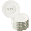 TAMAYKIM 6 Inch Porcelain Dessert Plates, Set of 18, White