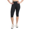 Danskin Women's Nylon Judo Capri Leggings, Black Salt