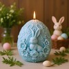 3D Easter Bunny Candle Molds Rabbit Flower Egg Candle Silicone