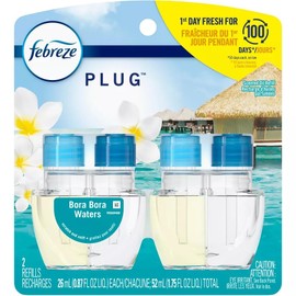 Generic Febreze Plug with Fade Defy Technology Air Freshener (2) of 0.87 fl oz Refills (Bora Bora), Clear