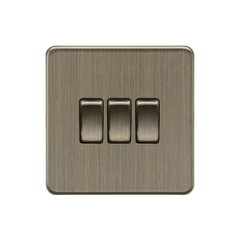 Knightsbridge 10AX 3G 2-Way Switch - Antique Brass
