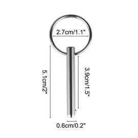 MiOYOOW Quick Release Pins Made of 316 Stainless Steel, Pack of 4 Push Pins with Ball Lock, Spring-Loaded Quick Release Pins for Boat Roofs, Deck Hinges, Yachts, Motorhomes etc.