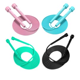 2.8 m Children's Skipping Rope, Pack of 4 Adjustable Skipping Ropes, Rope Skipping Rope for Children 5-12 Years, Ideal for Sports Lessons, Leisure Activities and Family Fitness