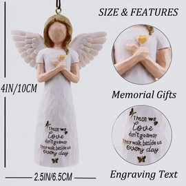 Angel Ornaments for Christmas Tree - in Memory of Loved One Gifts, Remembrance Christmas Ornament, Sympathy Gifts for Loss of Loved One, Angel Wings Ornament, Guardian Angel