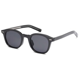 SOJOS Retro Vintage Square Sunglasses for Women Men UV400 Protection Shades Sunnies SJ2316, Black Frame/Grey Lens