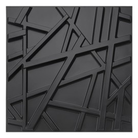 Art3d 19.7" x 19.7" (Pack Of 12) Wall Panel Stripes , Black