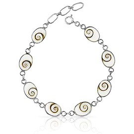 PLANETYS - 925 Sterling Silver Bracelet Eye of Saint Lucie - Santa Lucia - Oeil de Sainte Lucie - Shiva Eye, 21 cm, Sterling Silver, Eye of Saint Lucia