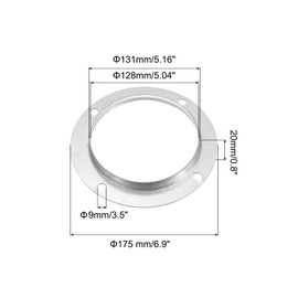 PATIKIL 5" Duct Connector Flange, 2 Pack Straight Pipe Exhaust Flange Stainless Steel Duct Mounting Plate for Heating Cooling Ventilation HVAC System