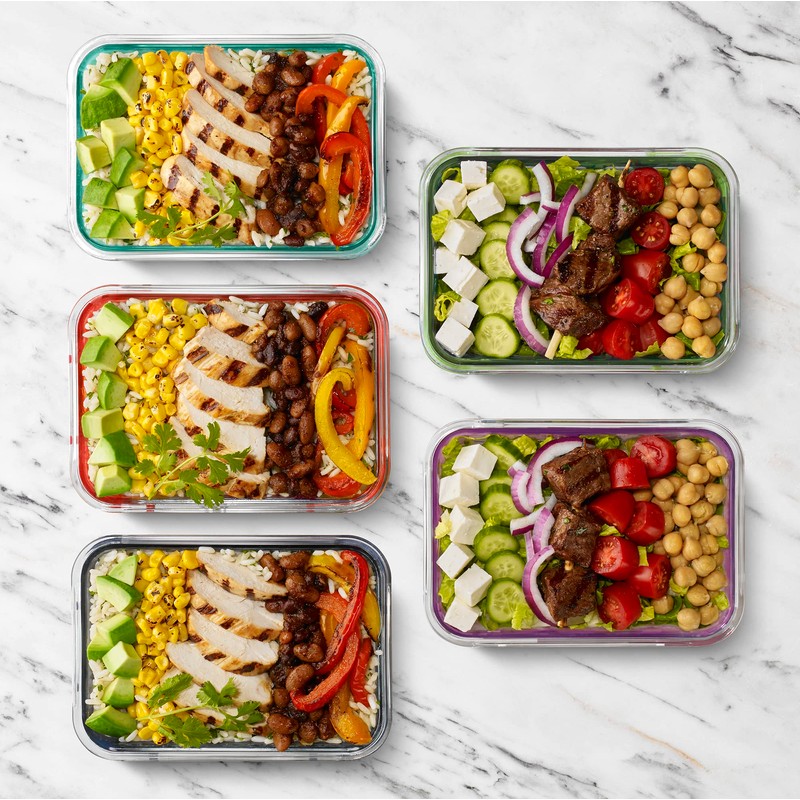 Ello Duraglass 3.4 Cup Meal Prep Sets 10Pc, 5 Pack