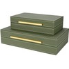 ZIKOUL Green Shagreen box Set of 2 Faux Leather Decorative