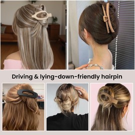 Flat Hair Clips for women Flat Claw Clips,3 style Medium Strong Hold everything Hair Barrettes for Thick Thin Hair.6pcs