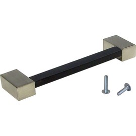 Design Furniture Handle with Soft Touch Inlay 128 mm borehole distance in mat chrome/black