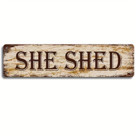 Retro Look Metal She Shed Garden Sign - Funny Wall Decor for Home, Kitchen, Farmhouse - Best Gift for Friends