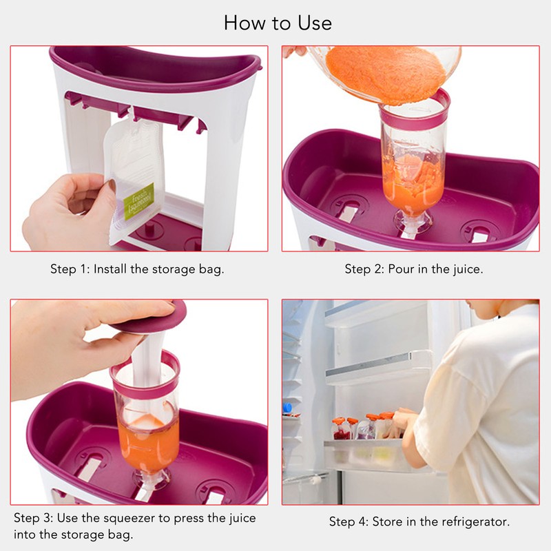 Squeeze Pouch Filling Station for Semi Solid Food Safe Baby