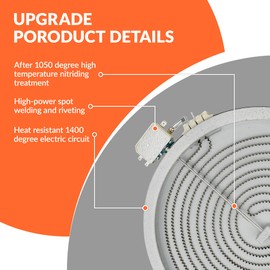 316291200 WB30T10146 12" Haliant Radiant Surface Element by puxyblue for G-E Electric Range Replaces WB30T10134 1556233 AP4484423 PS2370249 EAP2370249-2 Years Warranty