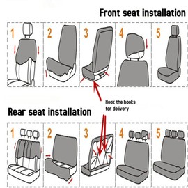 9 Pcs Car Seat Cover Vehicle Protective Cushion Four Seasons Universal Full Surround Headrest Auto Interior Decoration for Most Car Truck Suv Van Seam Style