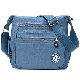 FiveloveTwo Women's Fashion Nylon Shoulder Bag Shopper Hobo Tote Bags Backpack Shoulder Bag Purses Tote Bags for Everyday Office School Trip Shopping, blue / grey
