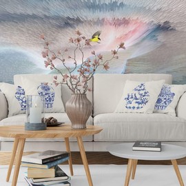 layhut Blue White Chinese Vase Pillow Covers 18x18, Outdoor Farmhouse Pillow Case, Garden Floral Cushion Case, Blue White Cushion Covers for Holiday Home Seasonal Summer Decor, 4 Pack