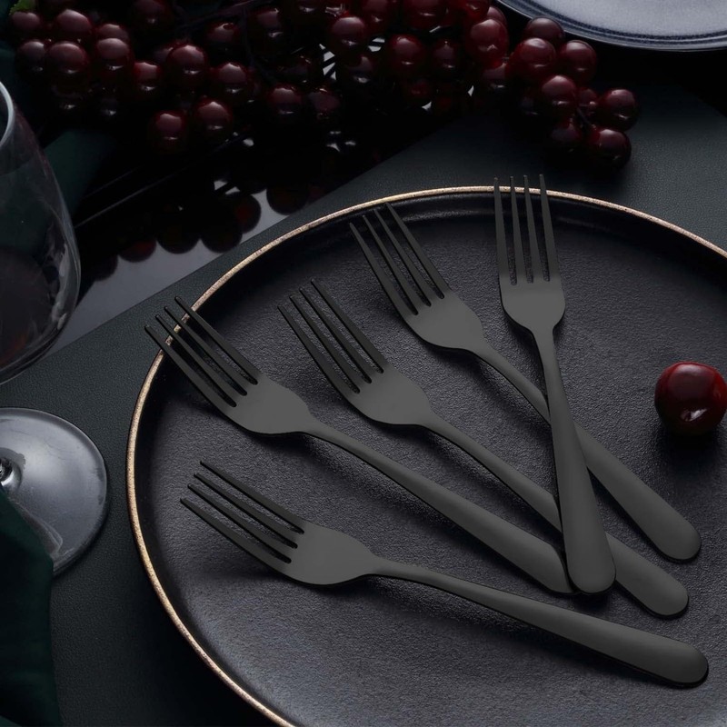 Unokit 24-Piece Stainless Steel Dinner Forks Silverware - 8 Inch