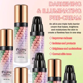 One Step Color Corrector Isolation Cream,Tri-Color Moisturizing Concealer Makeup Primer,Tinted Moisturizer Long Lasting Color Correcting Facial Serum Foundation for Flawless Makeup