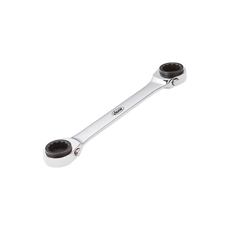 Vigor V2705 Double Ratcheting Box-End Wrench, 220 mm