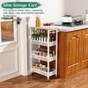 OKZEST Utility Slim Storage Cart, 4-Tier Narrow Bathroom Organizers and