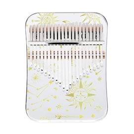Kalimba 21 Keys, Crystal Finger Pianos, Professional Thumb Piano, Carlimba, Mbira Instruments for Adults and Children (Yellow)
