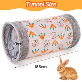 ZENFUN 2 Packs Guinea-Pig Rabbit Tunnel Pet Fun Tunnel, Bunny Tunnel,Tube Pet Hideaway, Bunny Hamster Hideout Small Animal Activity Tunnels Hideaway Accessories for Dwarf Rabbits Kitty