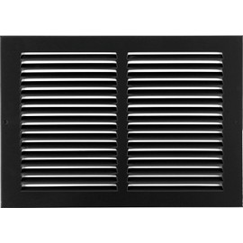 HVAC Premium 6'' x 6'' [Duct Opening] Steel Return Air Grille - Sidewall and Ceiling - HVAC Vent Duct Cover Diffuser - Black [Outer Dimensions: 7.75"w X 7.75''h]
