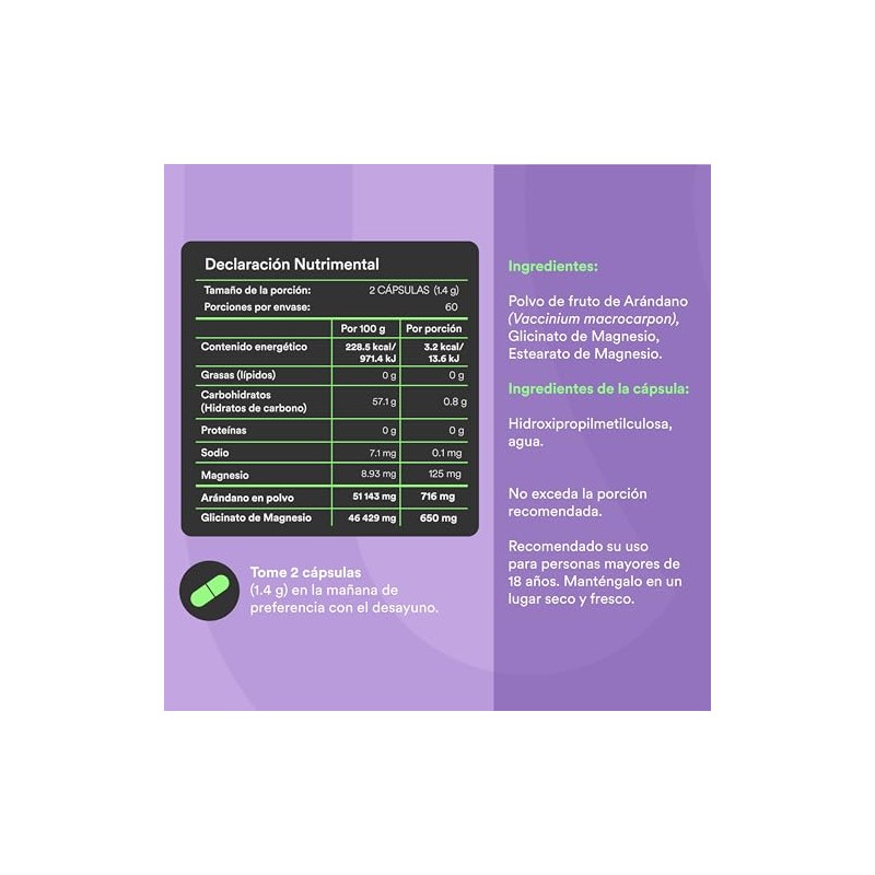 WU Nutrition PAZ | Glicinato de Magnesio | 120 Cápsulas