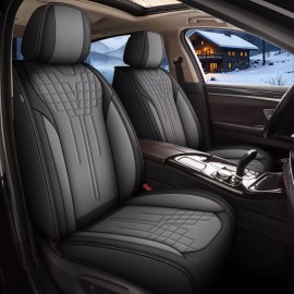 MTggSKA Car Seat Covers Full Set PU Leather Waterproof For Hyundai Santa Cruz 2022-2025