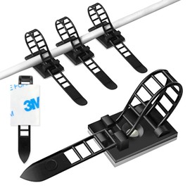 Kabelbinder und Kabelclips mit Klebehalterung 50 Stück, Nylon-Kabelbinder Drahtclips Klemmen Organizer mit starkem Klebeband mit Schrauboption, Perfekt für Zuhause Büro und Werkstatt - Schwarz