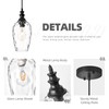 AIBISOD Glass Pendant Lights for Kitchen Island 2 Pack, E26