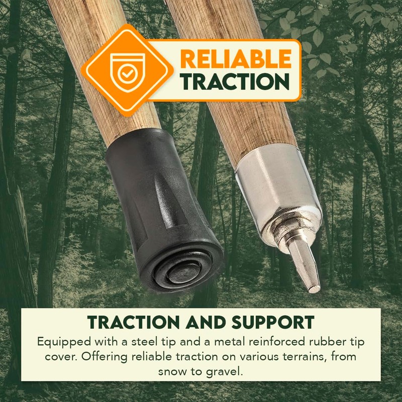 SE Survivor Series Heavy Duty Wooden Walking/Hiking Stick, 60" -