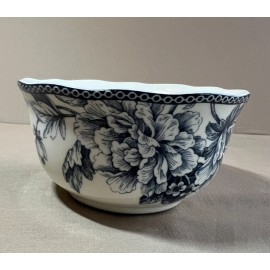222 FIFTH ADELAIDE BLUE SOUP/CEREAL BOWL - NEW - FLOWER BIRD DESIGN, MULTIPLES