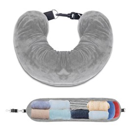 Travel Pillow can be Filled with Clothing, 7.09x 31.5-inch Soft Plush Extra Luggage Suitable for Travel Neck Pillow Airplane Travel Pillow for Travel Essentials, Travel Pillowcase only, no Padding