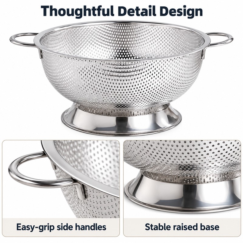 Stainless Steel Colander for Washing Vegetables and Draining Pasta –