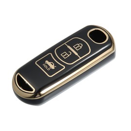 ACROPIX Keyless Entry Remote Control Cover 3 Button for TPU Mazda, Compatible with 2 3 6 CX3 CX4 CX5 CX7 CX9 Atenza Axela MX5 Miata (1 Black)