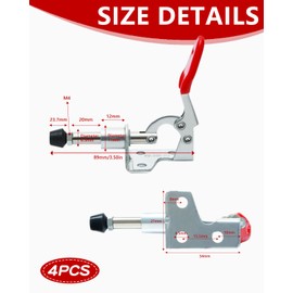 QLEUIFT 4 x Toggle Lever Clamp, Push Pull Action Hand Tool, Horizontal Tensioner, Non-Slip Vertical Clamp, Quick Release Tool, for Machine Operation, Carpentry, Welding