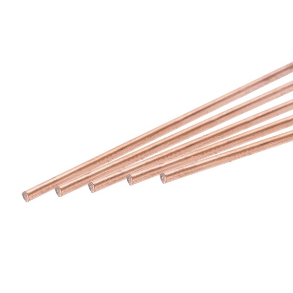 sourcing map 5 Pack Pure Copper Round Rod 0.8mm/0.03 Inch