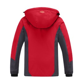 Wantdo Women's Waterproof Mountain Jacket Fleece Outdoor Coat US M Red Medium