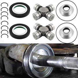 NBWIYQP Front Axle Seal And Greaseable U Joint Kit Fits Ford F250 F350 2005-2015 Superduty Single And Dual Rear Wheel 4x4 Trucks Replaces 2017426 2014835 54983 SPL55-3X 25-332X