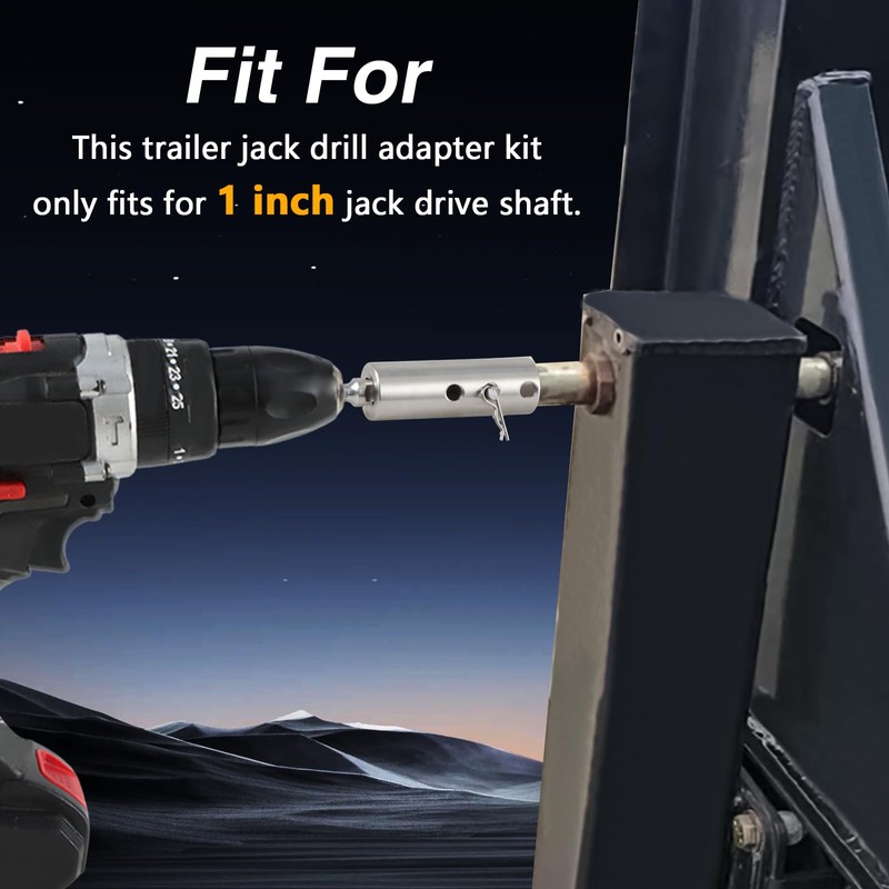KPALAG Upgraded Stainless Steel Trailer Jack Electric Drill Adapter with