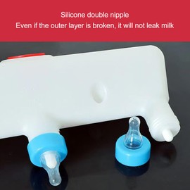 GLOGLOW 3L Goat Milk Feeder, Puppy Sheep Lamb Calf Feeding Bucket Water Bottle Dispenser Farm Drinking Equipment with 3 Nipples for Professional Breeding