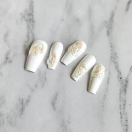 Fluttering handmade nail tips - Square / 일렁일렁 수제네일팁 - 스퀘어