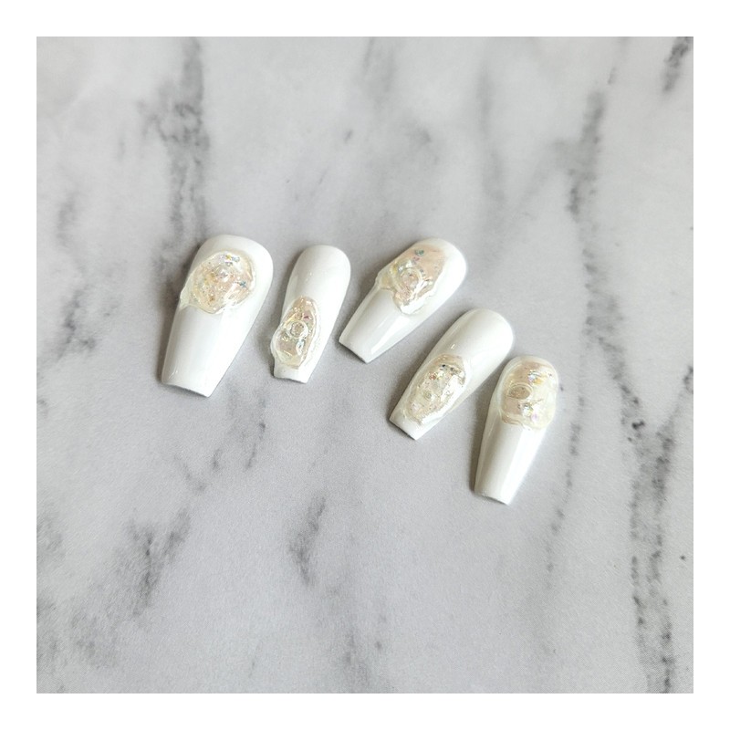Fluttering handmade nail tips - Square / 일렁일렁 수제네일팁 -